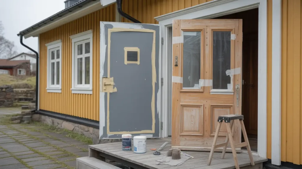 m la ytterd rr i tr eller st l r tt f rg grundning och teknik f r h llbar finish