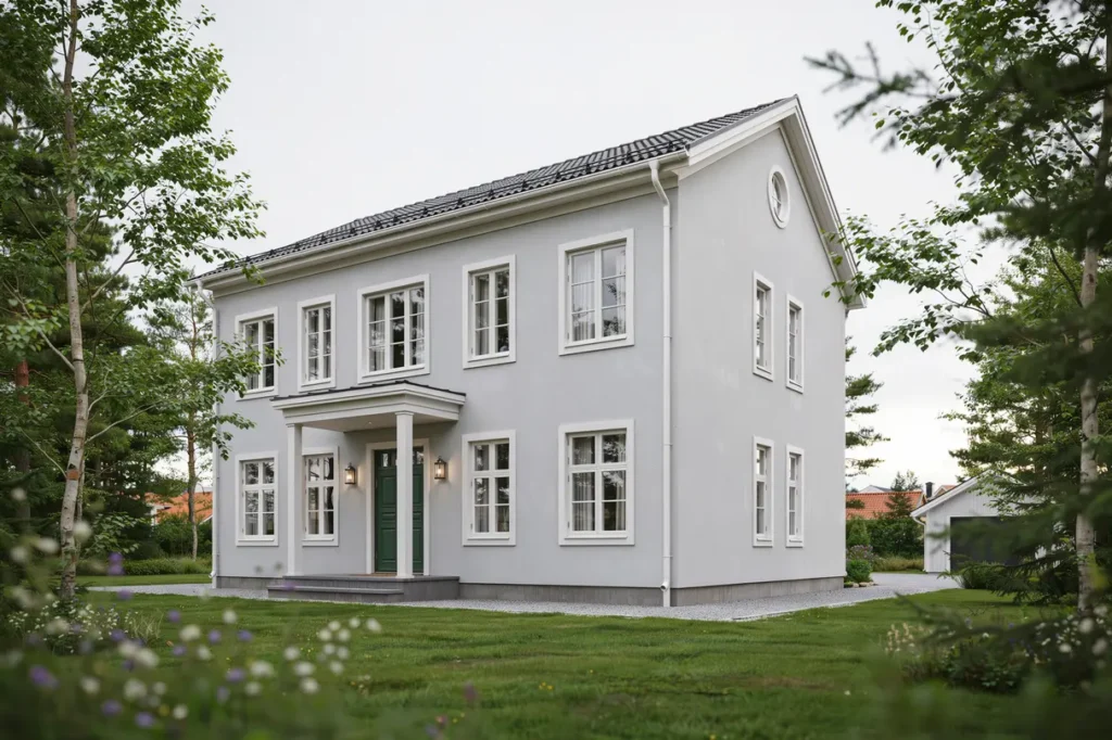 fasadm lning av villa med kul rbyte i f rsl v bj re